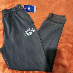 Champion Pants Size Large Black Solar Wash Color Elastic Waist With Pockets